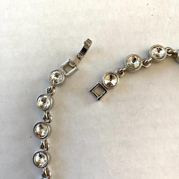 Vintage Silver Rhinestone Necklace - Picture 9 of 10